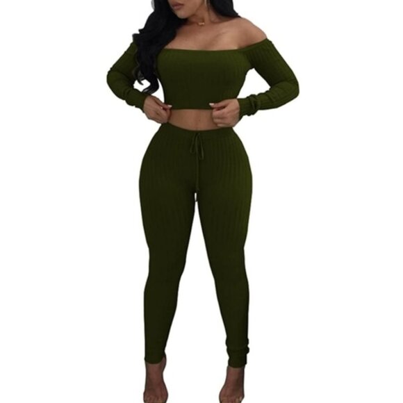 Two Piece Bodycon Pants Set - Picture 1 of 4